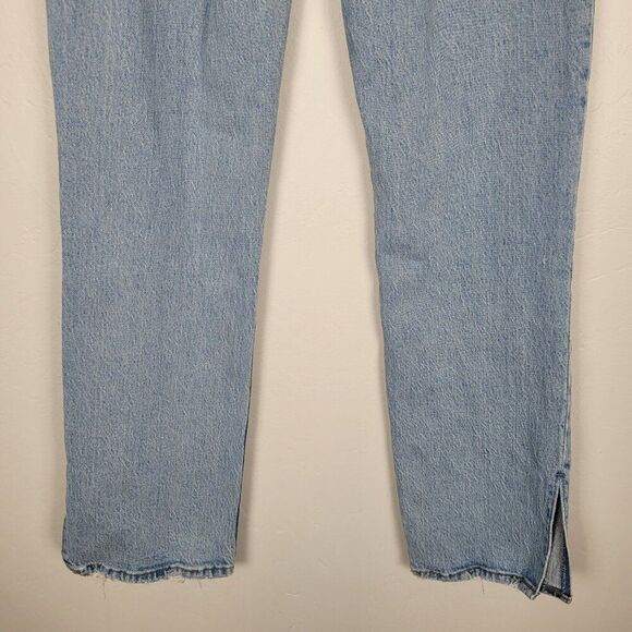 Abercrombie & Fitch Size 25S The 90s Straight Ultra High Rise Jeans Side Slits - Picture 8 of 13